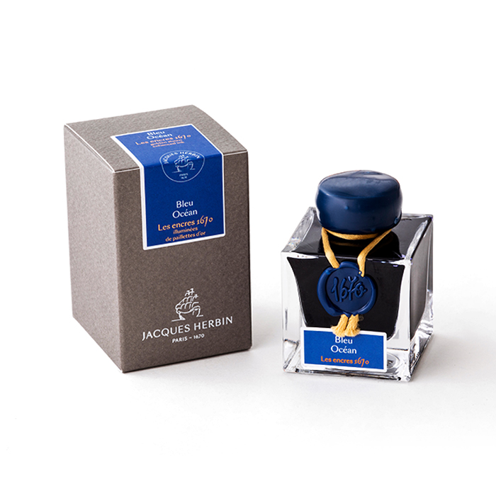 Jacques Herbin shimmer ink 1670系列 Blue Océan 深海藍 閃粉墨水