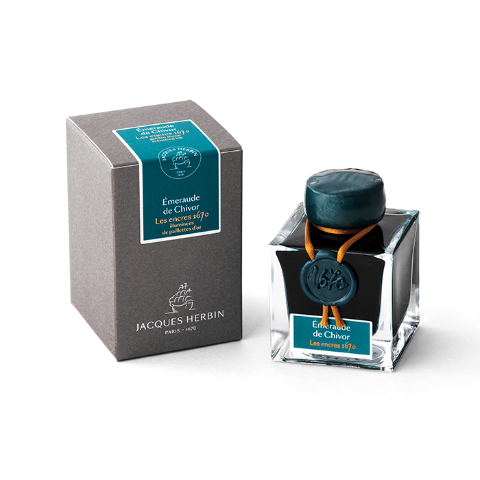 Jacques Herbin shimmer ink 1670系列 Émeraude de Chivor 祖母綠 閃粉墨水