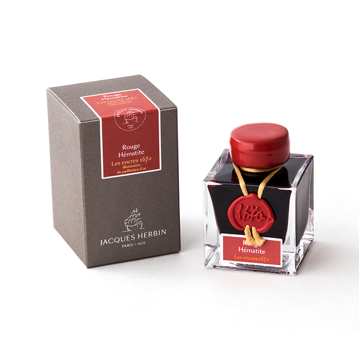 Jacques Herbin shimmer ink 1670系列 Rouge Hématite 完美之紅 閃粉墨水