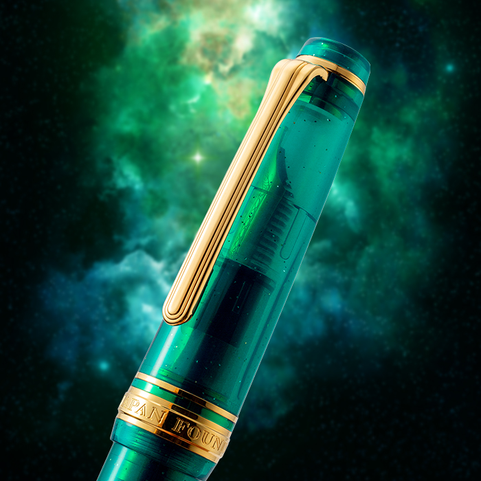 Sailor寫樂 Professional Gear Slim14K 限量版 2021 金夾Blue Green Nebula 墨水筆 音樂字/Zoom字