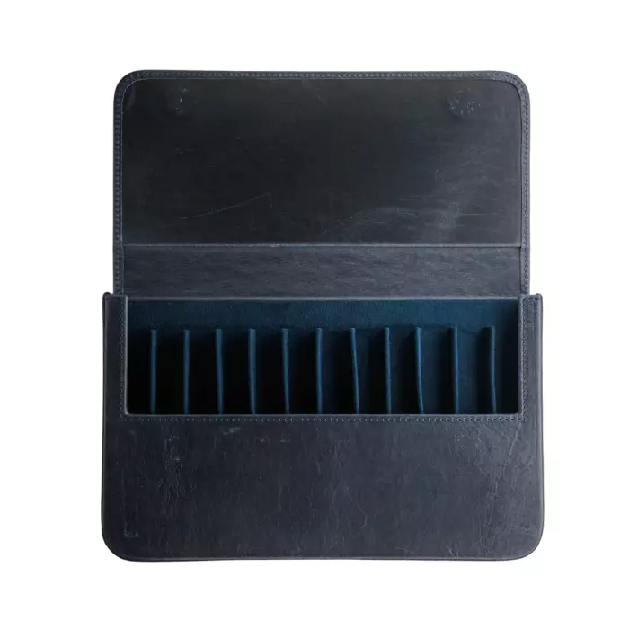 Galen Leather Magnum Opus皮革硬筆盒 藍色 十二支裝 連可拆式筆盤