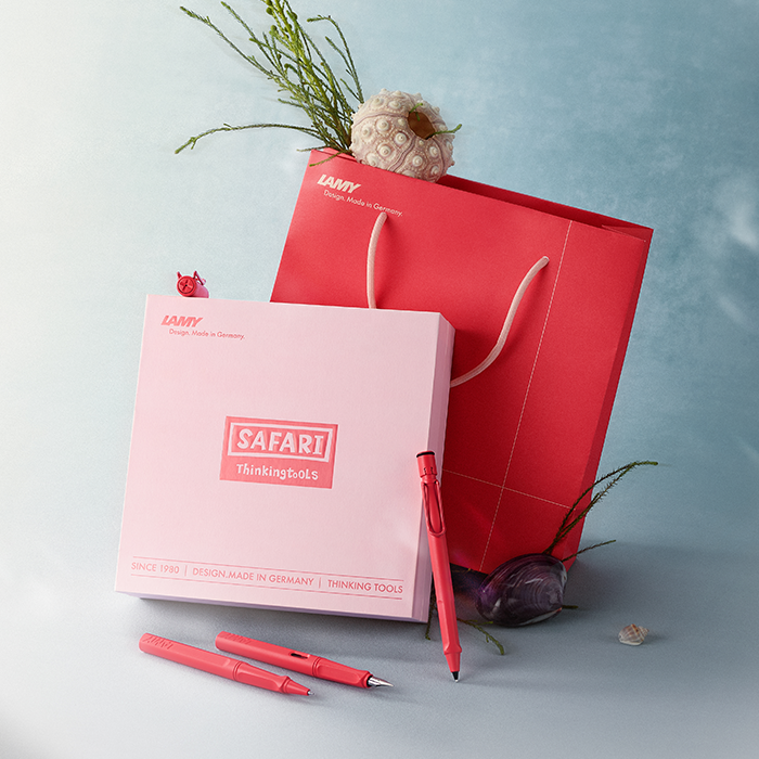 Lamy 凌美 狩獵系列 Safari 2025 Sunset Coral 珊瑚粉 鋼珠筆套裝